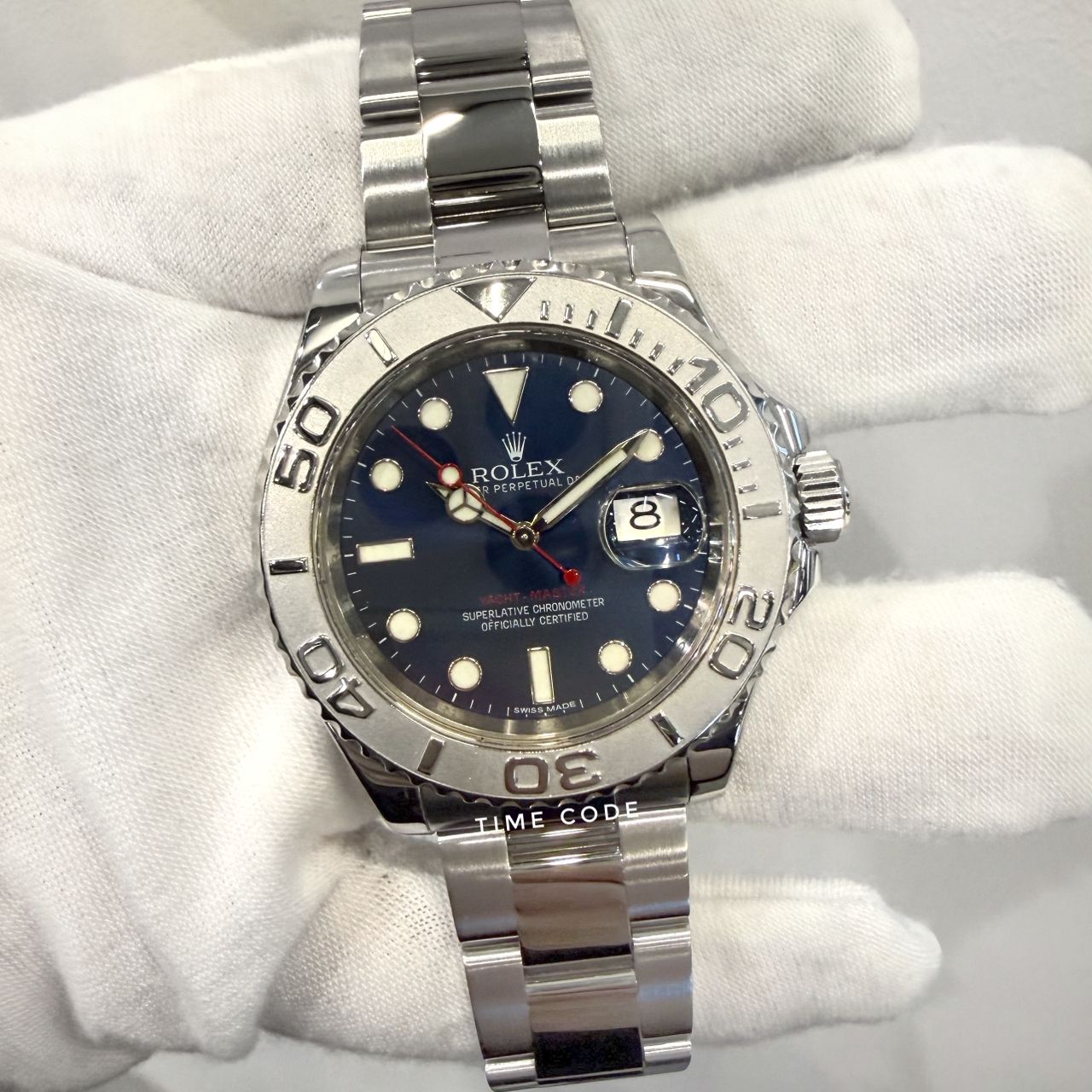 ROLEX YACHT-MASTER 40MM PLATINUM BEZEL BLUE DIAL -116622