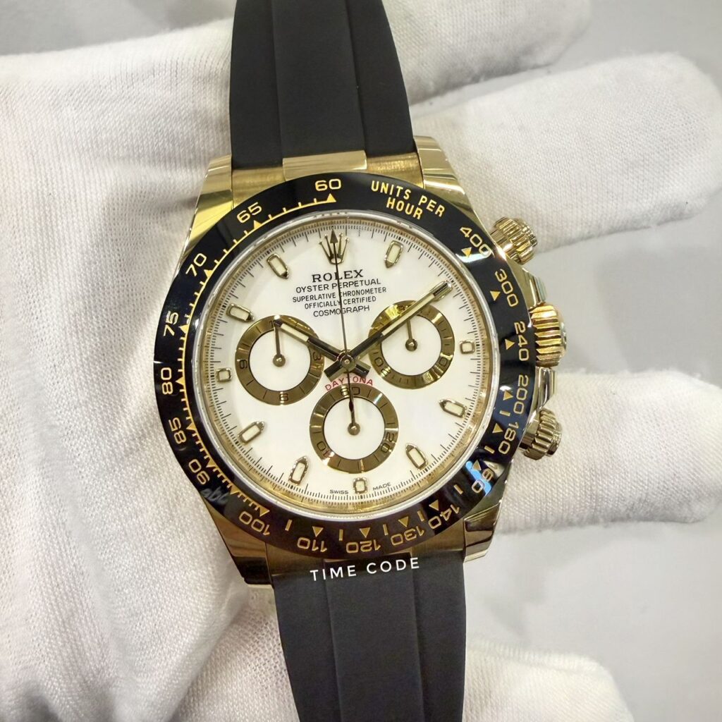 ROLEX DAYTONA WHITE DIAL YELLOW GOLD OYSTERFLEX -116518LN