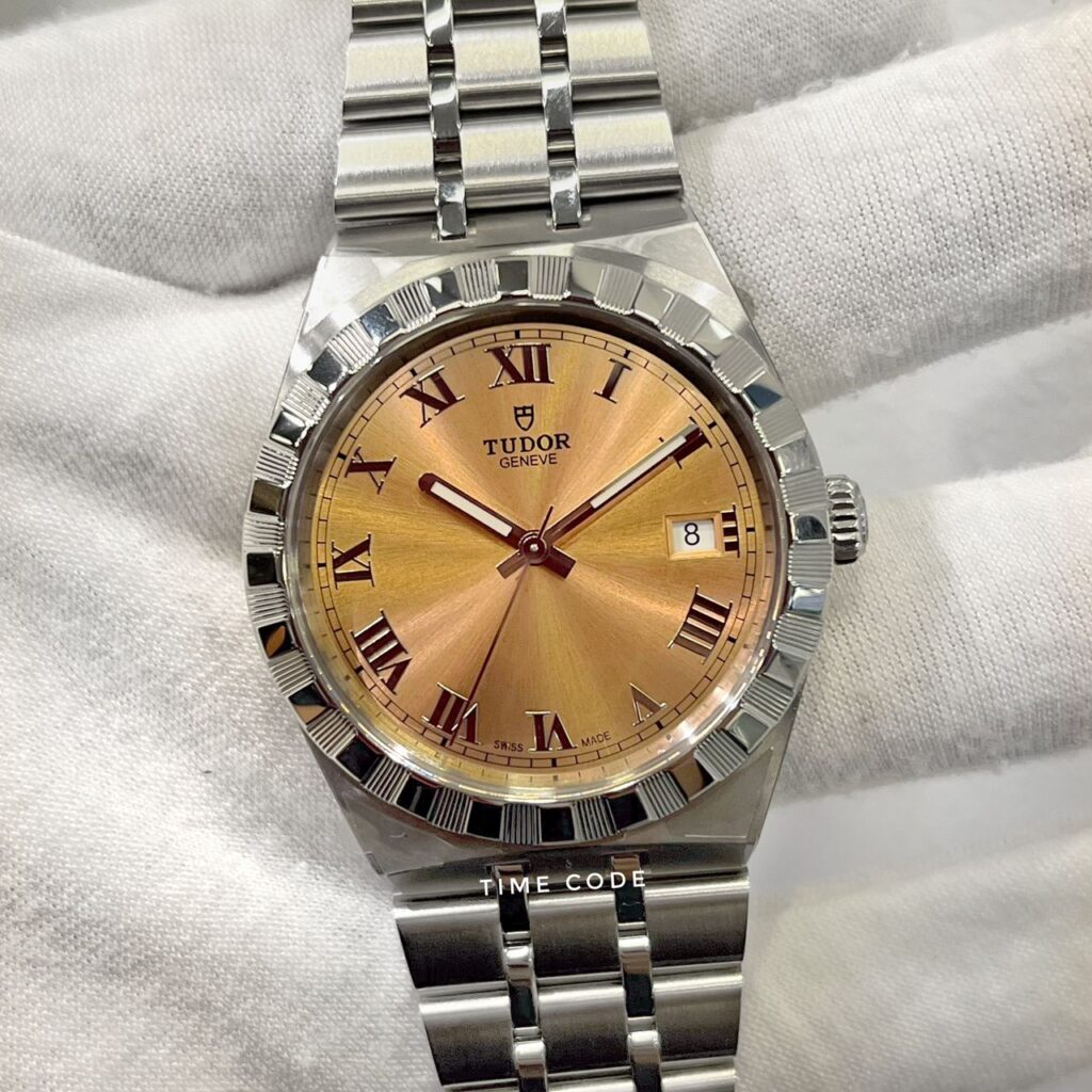 TUDOR ROYAL DATE 38MM SALMON ROMAN DIAL -M28500-0007