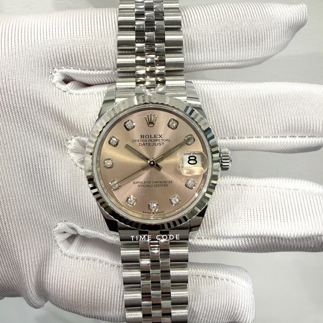 ROLEX DATEJUST 31MM PINK DIAMONDS DIAL JUBILEE BRACELET -278274